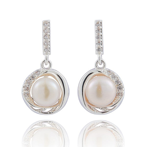 Framed Freshwater Pearl Earrings