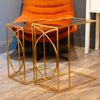 Franklin Set of 2 Sofa Tables Gold two amazing side tables