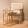 Franklin Set of 2 Sofa Tables Gold accent table with golden frame and mirrored top