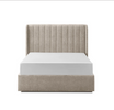 Frida King Size Bed Upholstered Beige with Elegant Design.