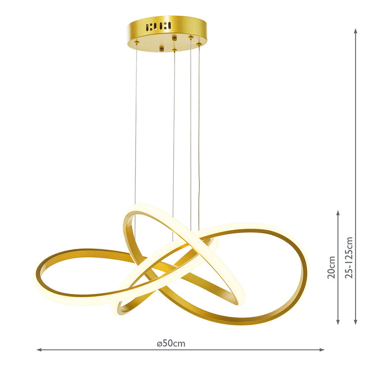 Fusion Pendant Satin Gold LED - LED Ceiling Lighting Collection