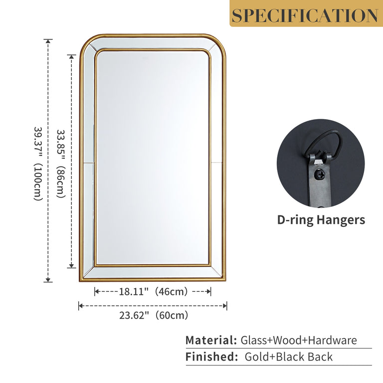 GD006 Rectangular Gold Mirror