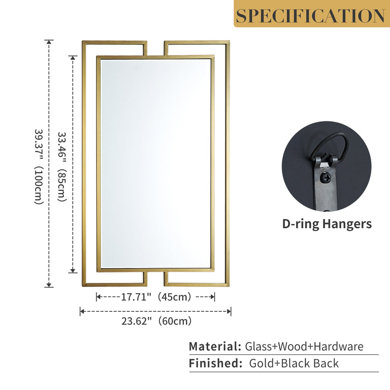GD007 Rectangular Gold Mirror