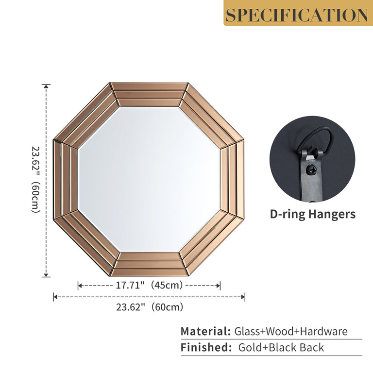 GD012 Hexagonal Golden Mirror