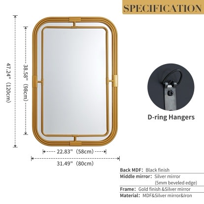 GD014 Long Golden Mirror