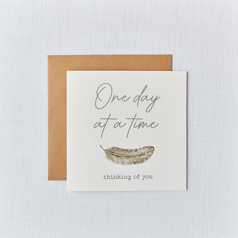 Grey Feather Sympathy Card Thinking Of You