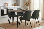 Gabi dining chair in green PU faux leather