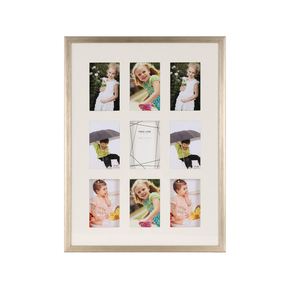 Personalized gallery collage frame in champagne
