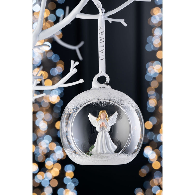 Galway Crystal Christmas Angel Hanging Bauble
