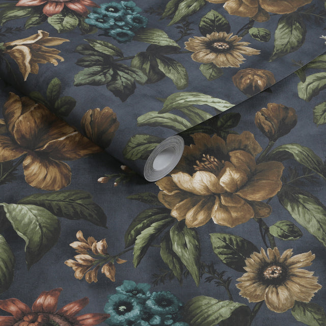 Superfresco Easy Gardenia Wallpaper - Blue Floral Wall Covering