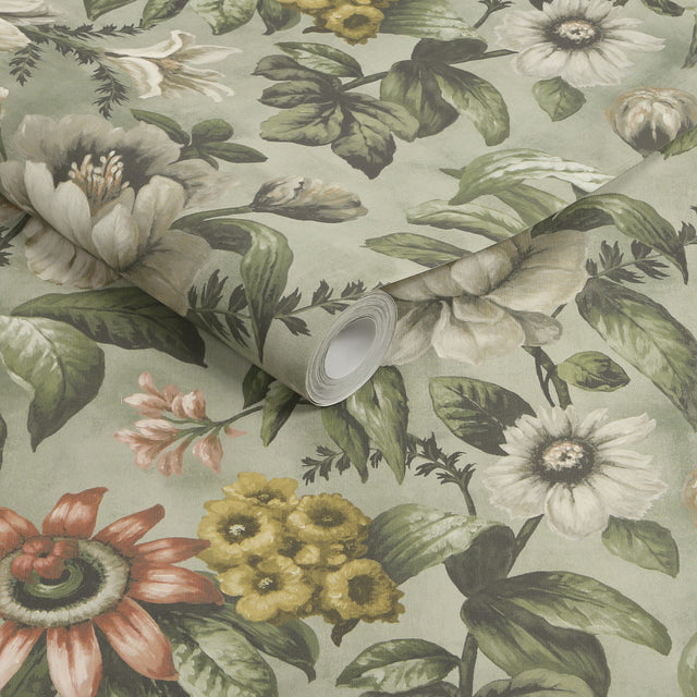 Superfresco Easy Gardenia Wallpaper Sage - Gardenia Wall Covering