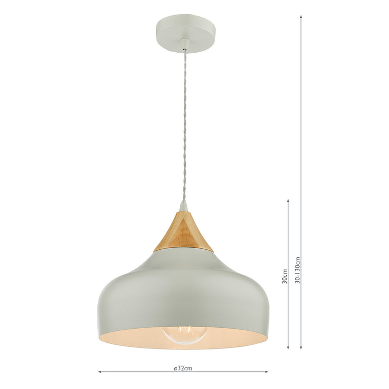 Gaucho Pendant Grey and Natural Wood - Lighting Collection Home Decor
