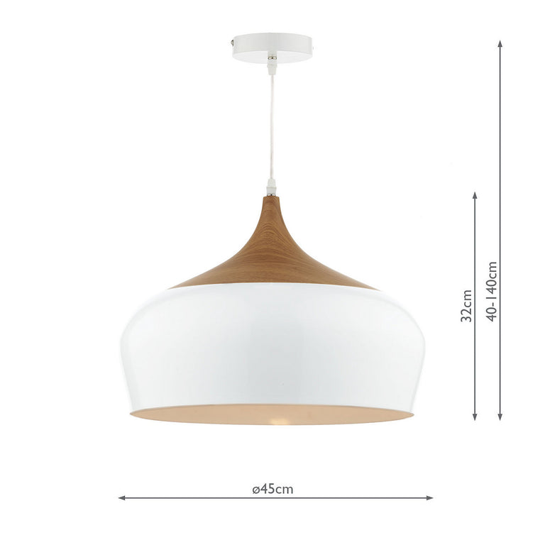 Gaucho 1 Light Pendant White Large - Home Decor Lighting Collection