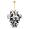 Genoa 8 Light Pendant Natural Brass/Smoked Glass with adjustabe height