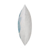 Geo Stack Blue cushion with swath-like design.