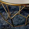 Geometric End Table Mirrored Gold with a sturdy gold metal frame
