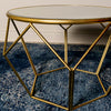 Geometric End Table Mirrored Gold in hexagonal design
