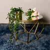 Geometric End Table Mirrored Gold life style picture
