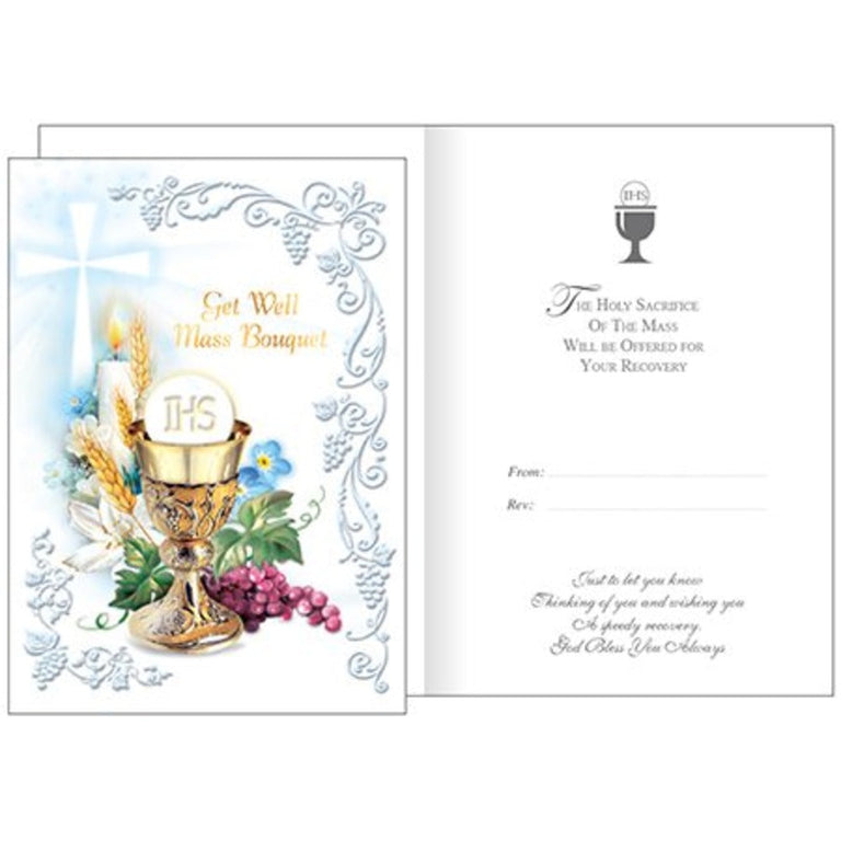 Get Well Mass Bouquet Card Purple Flowers