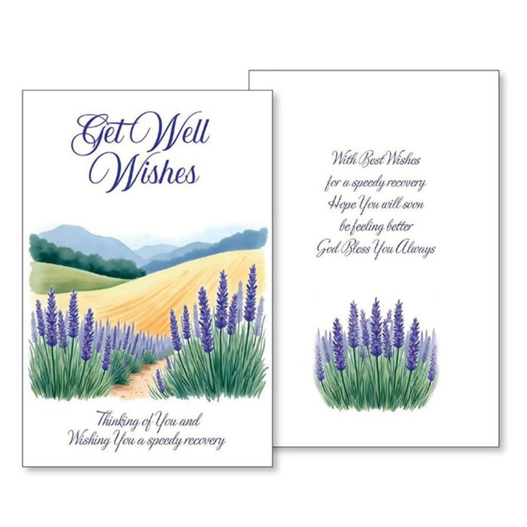 Get Well Wishes Card Lavender Field
