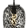 Gethin Pendant Matt Black/Confetti Glass with adjustale height