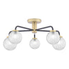 Gibbs 5 Light Semi-Flush Antique Brass & Glass picture on the whitre background