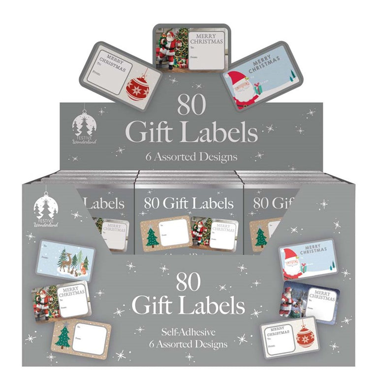 Gift Labels XMAS 80 Asstd Boxed