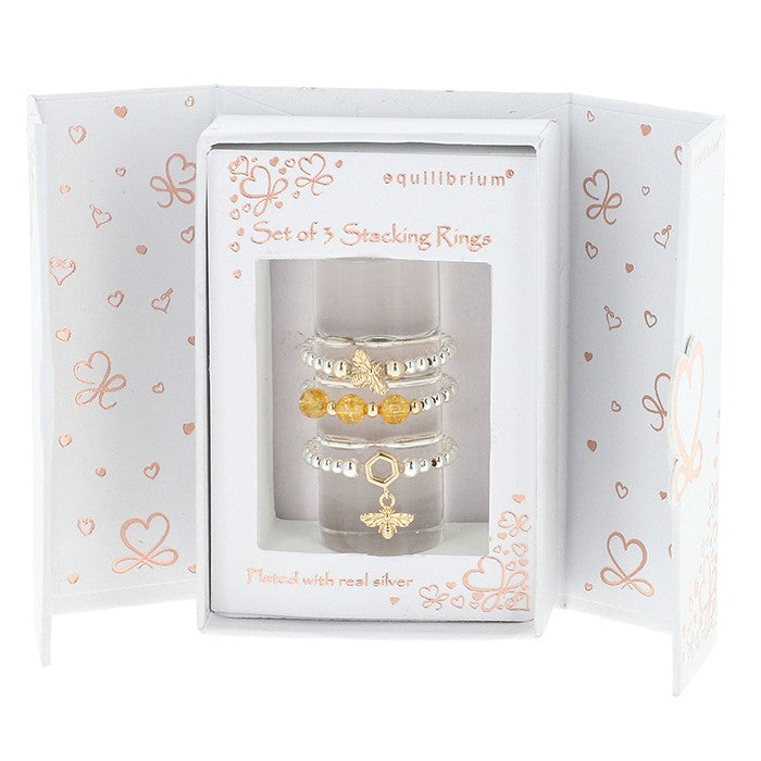 Gift Set 3 Two Tone Rings Bees