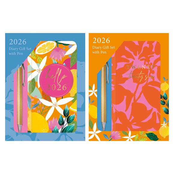 Gift Set Diary Slim WTV with Pen Tropical picture on the white background