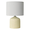Gigi Twin Pack Table Lamp Cream With Shade with ceramic ribbed base