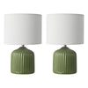 Gigi Twin Pack Table Lamp Green With Shade white and green table lamps