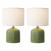 Gigi Twin Pack Table Lamp Green With Shade pair of lamps perfect for bedside tables