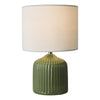 Gigi Twin Pack Table Lamp Green With Shade picture on the white background with turned on light