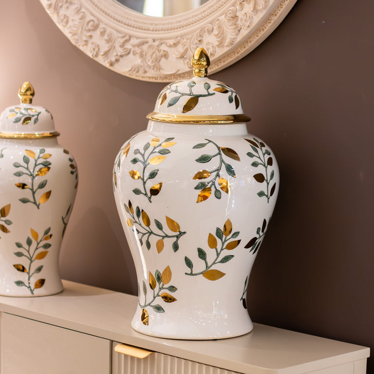 Ginger Jar Green/gold 48.5cm