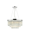 Giovana 5 Light Pendant Polished Chrome picture with switched on light