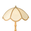 Giuliana 2 Light Table Lamp Wood with Rattan Shade life style picture woven rattan shade in a neutral creamy color