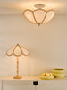 Giuliana 3 Light Semi-Flush Rattan and Satin Taupe picture with available Giuliana Table Lamp