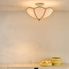 Giuliana 3 Light Semi-Flush Rattan and Satin Taupe life style picture