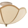 Giuliana 3 Light Semi-Flush Rattan and Satin Taupe close view picture of the woven rattan shade