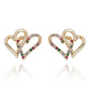Glam Rox Entwined Hearts Gold Plated Earrings close view picture of the earrings design
