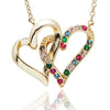 Glam Rox Entwinded Hearts Gold Plated Necklace close view picture of the pendant design