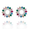 Glam Rox Colour Burst Silver Plated Earrings picture of the jewelleries design