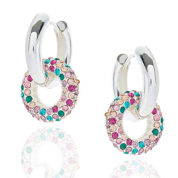 Glam Rox Oppulent Ring Silver Plated Earrings