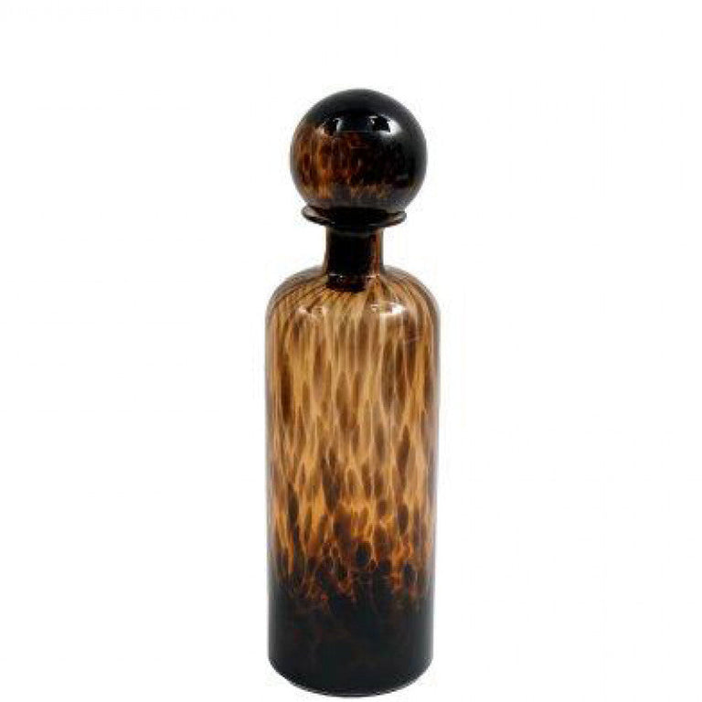 Glass Jar With a Lid Brown 40cm - Centerpiece Decorative Bottle Collection