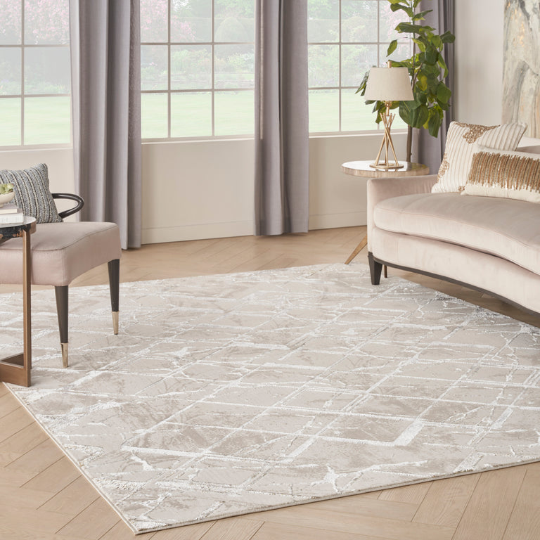 Nourison Glitz Rug GLZ02 Ivory Grey