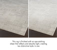 Nourison Glitz Rug GLZ09 Silver Grey changes color under different lighting conditions