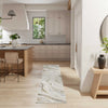 Nourison Glitz Rug GLZ22 Grey Gold Runner lifestyle picture in the dining room