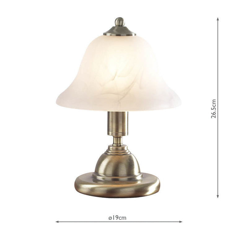 Gloucester Touch Twin Table Lamp - Antique Brass Lighting Collection