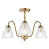 Elegant lighting Glynis 3 Light Semi-Flush Antique Bronze fixture

