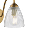 Glynis Wall Light Antique Bronze/Ribbed Glass close view picture of the ribbed glass shade